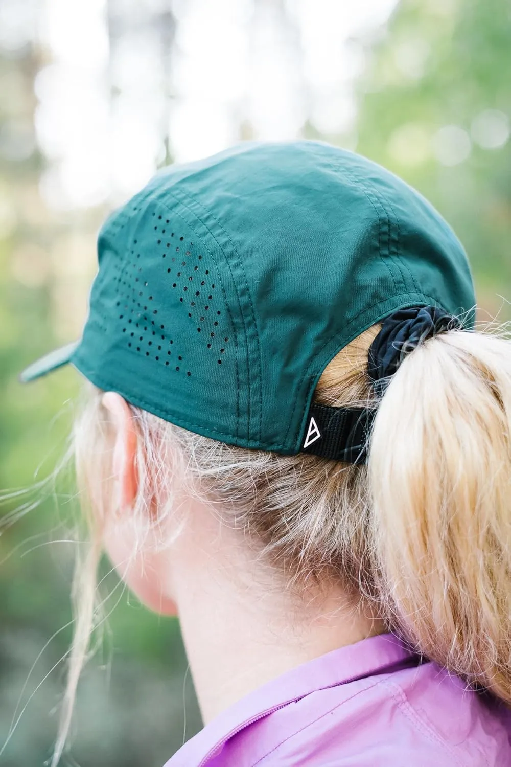 Vista Hat, Lightweight Nylon 5 Panel Cap with Snap Closure and Laser-Cut Ventilation