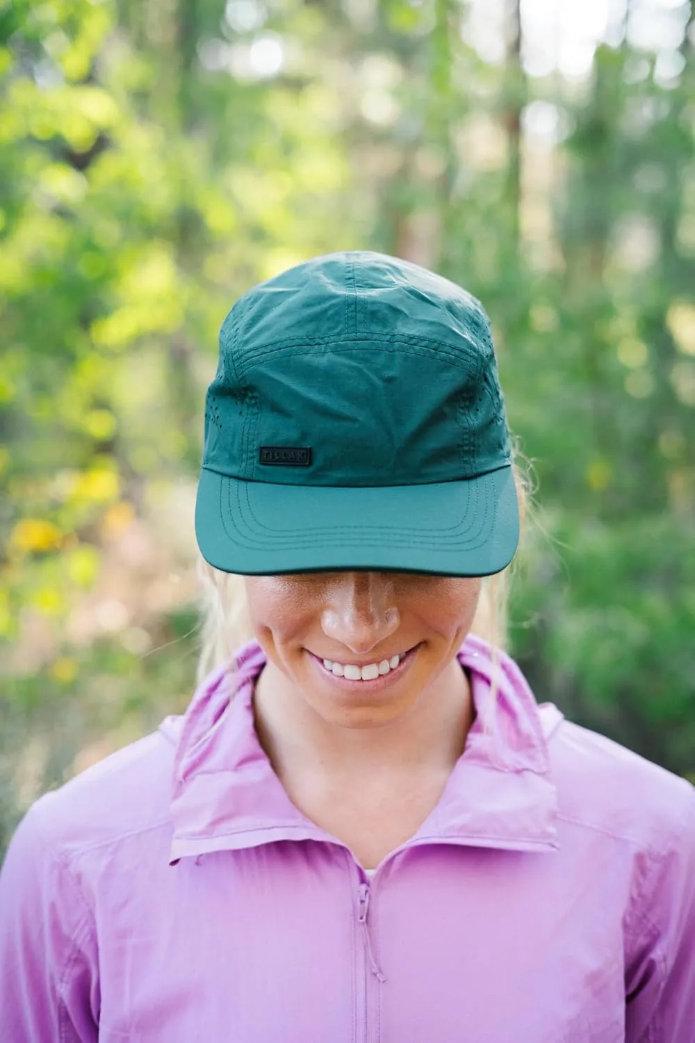 Vista Hat, Lightweight Nylon 5 Panel Cap with Snap Closure and Laser-Cut Ventilation