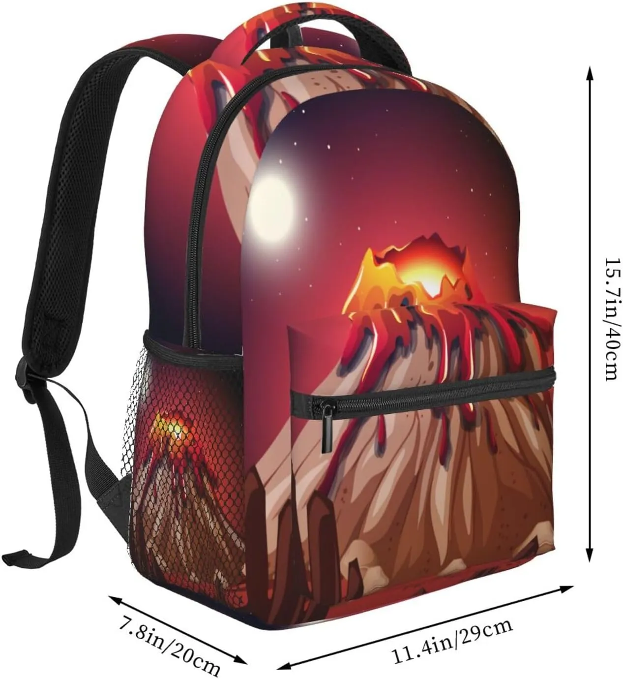 Volcano Eruption Backpack for Men Women, Travel Laptop Backpack Computer Bag Daypack for Business Work Weekender