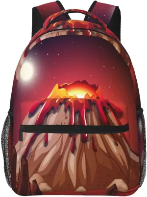 Volcano Eruption Backpack for Men Women, Travel Laptop Backpack Computer Bag Daypack for Business Work Weekender