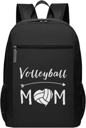Volleyball Mom Travel Laptop Backpack, Business Anti Theft Slim Sturdy Laptops Backpacks, College Computer Bag Gift for Men & Women Fits 17 Inch Notebook,Black