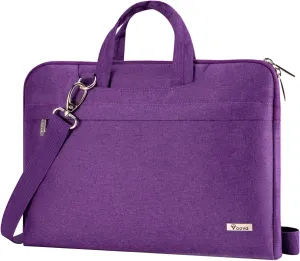 Voova 17 17.3 Inch Laptop Sleeve Case, Slim Women Men Shoulder Hand Bag Compatible with Razer Blade Pro 17, Lenovo Dell Asus Acer HP Notebook Messenger Briefcase with Strap, Waterproof, Purple