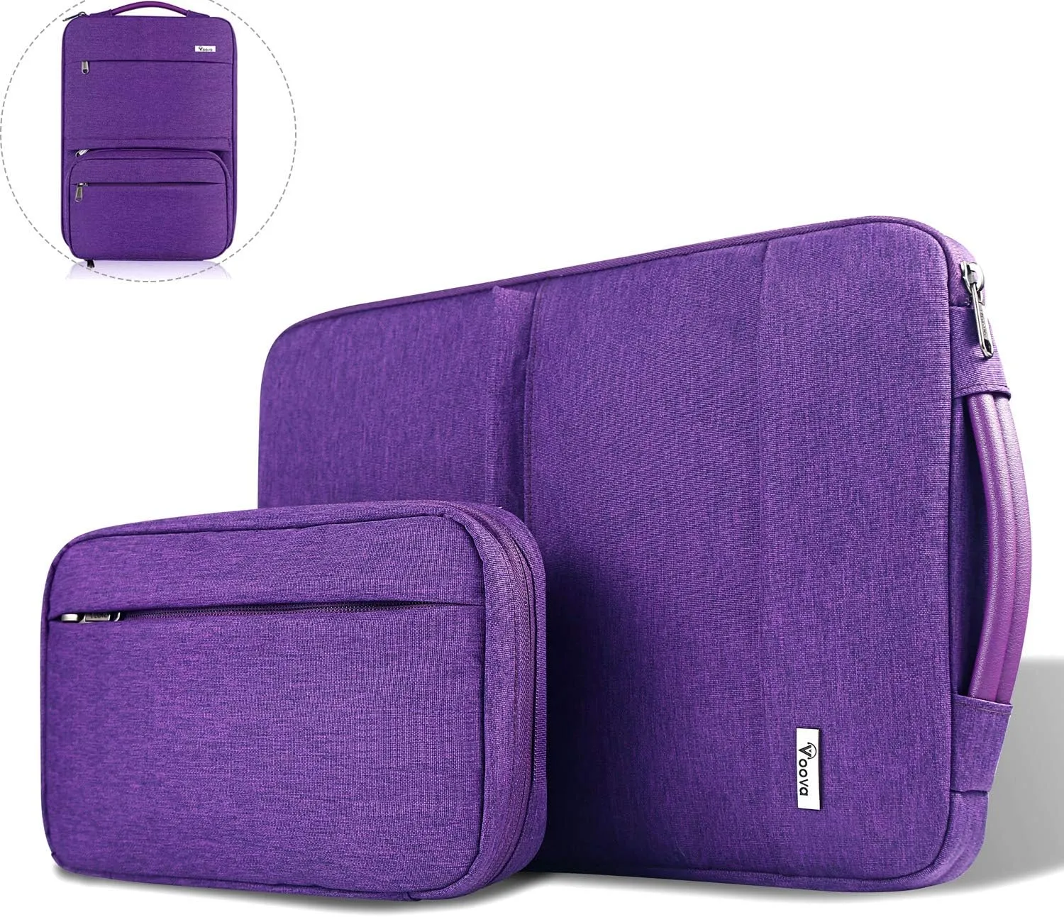 Voova Laptop Sleeve Case 13 14 Inch Compatible with MacBook Air 13 M2/M3/M4, MacBook Pro 13/14,13.5”Surface Laptop 4/5,Chromebook 14,2 in 1 Waterproof Computer Bag with Detachable Accessory Pouch