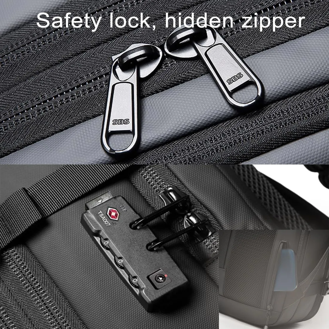 Voyagevac Vacuum Backpack for Travel, Air Travel Bag 2nd Gen, Anti-Theft and Wear-Resistant, Large Capacity (Light Gray, No air pump)