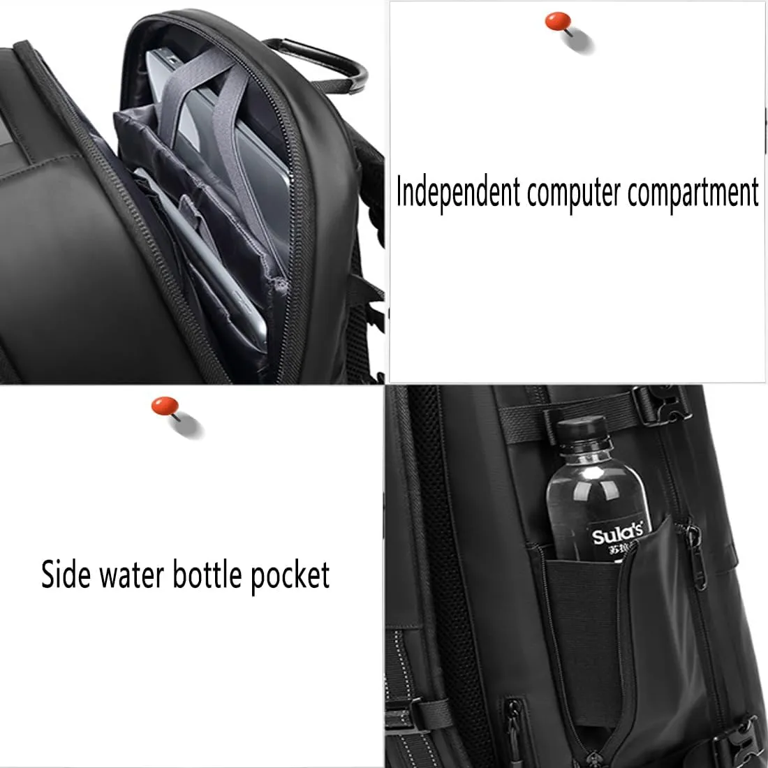 Voyagevac Vacuum Backpack for Travel, Air Travel Bag 2nd Gen, Anti-Theft and Wear-Resistant, Large Capacity (Light Gray, No air pump)