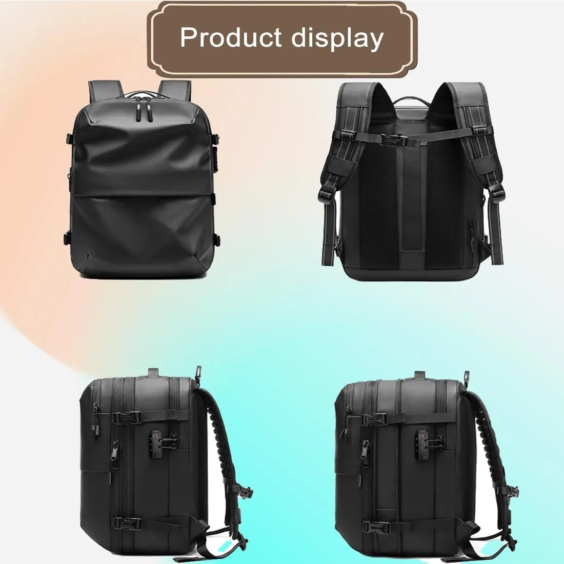 Voyagevac Vacuum Backpack for Travel, Air Travel Bag 2nd Gen, Anti-Theft and Wear-Resistant, Large Capacity (Light Gray, No air pump)