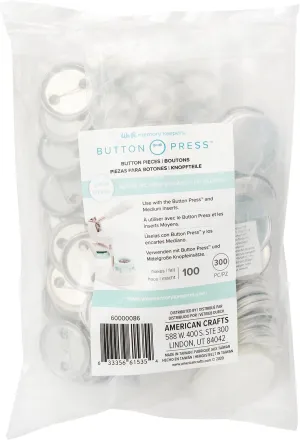 We R Memory Keepers Medium Button Press Refill (37mm), 100-pack, Create DIY Custom Buttons for Backpacks, Purses, Bags, Pins, Badges, Keychains, and More