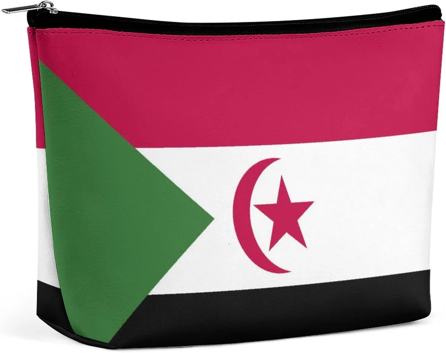 Western Sahara Flag Portable Makeup Pouch for Purse Waterproof Cosmetic Bag Travel Organizer for Girls