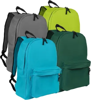 Wholesale 16.5 Inch Backpacks – Pack of 4 Multicolored Bulk Bags, Assorted Colors - 18.1 H x 13 W x 5.7 D