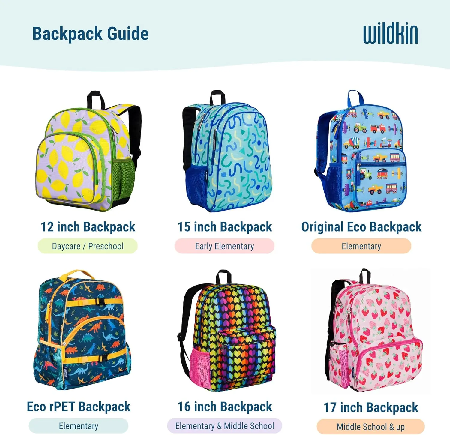 Wildkin 15-inch Kids Backpack – Durable, Padded, Adjustable for School & Travel - Ballerina
