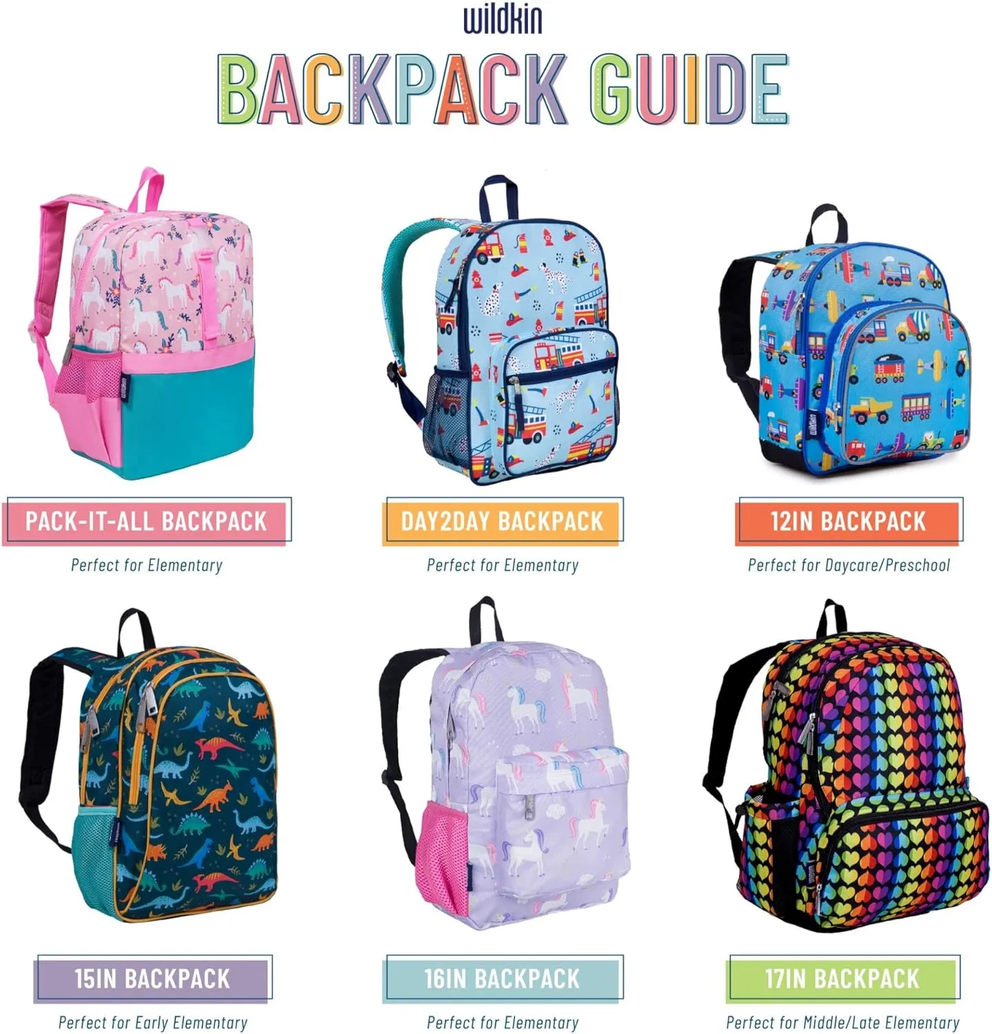 Wildkin 17-inch Kids Backpack – Durable, Lightweight School Bag for Boys & Girls - Confetti Peach