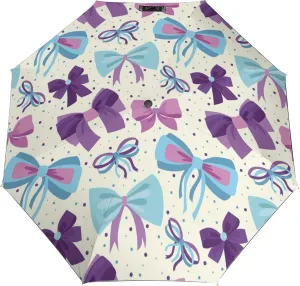 Windproof Travel Umbrellas for Rain,Cute Bows Durable & Compact Umbrella-Waterproof Canopy for Backpack, Purse, Portable, Umbrella for Travel
