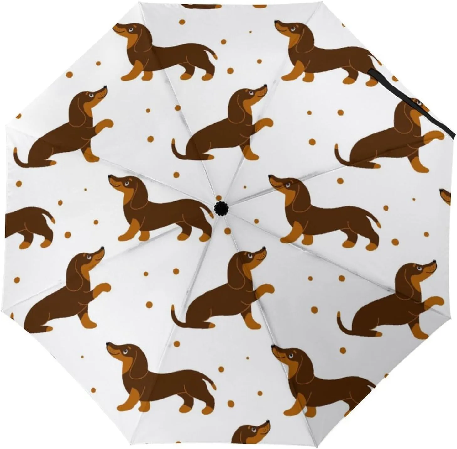 Windproof Travel Umbrellas for Rain,Cute Dachshund Dogs Durable & Compact Umbrella-Waterproof Canopy for Backpack, Purse, Portable, Umbrella for Travel