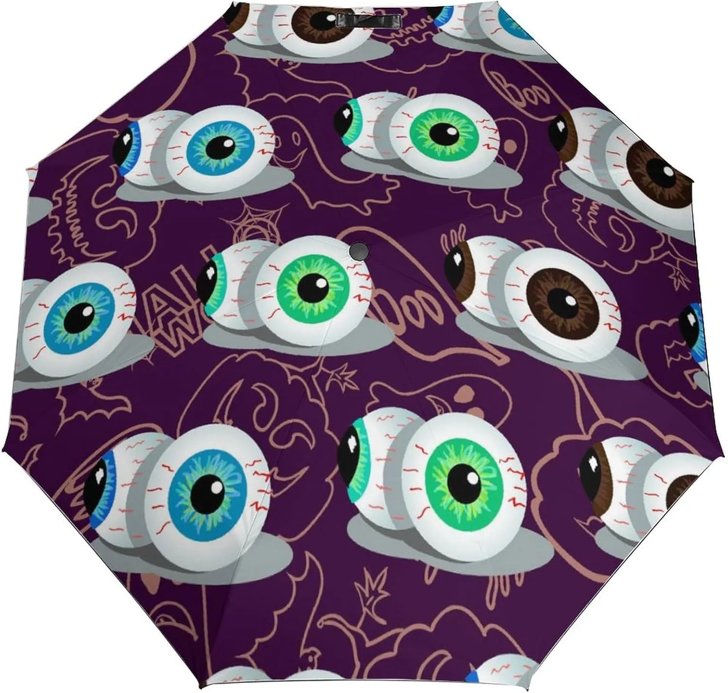 Windproof Travel Umbrellas for Rain,Funny Eyeballs Spooky Halloween Durable & Compact Umbrella-Waterproof Canopy for Backpack, Purse, Portable, Umbrella for Travel