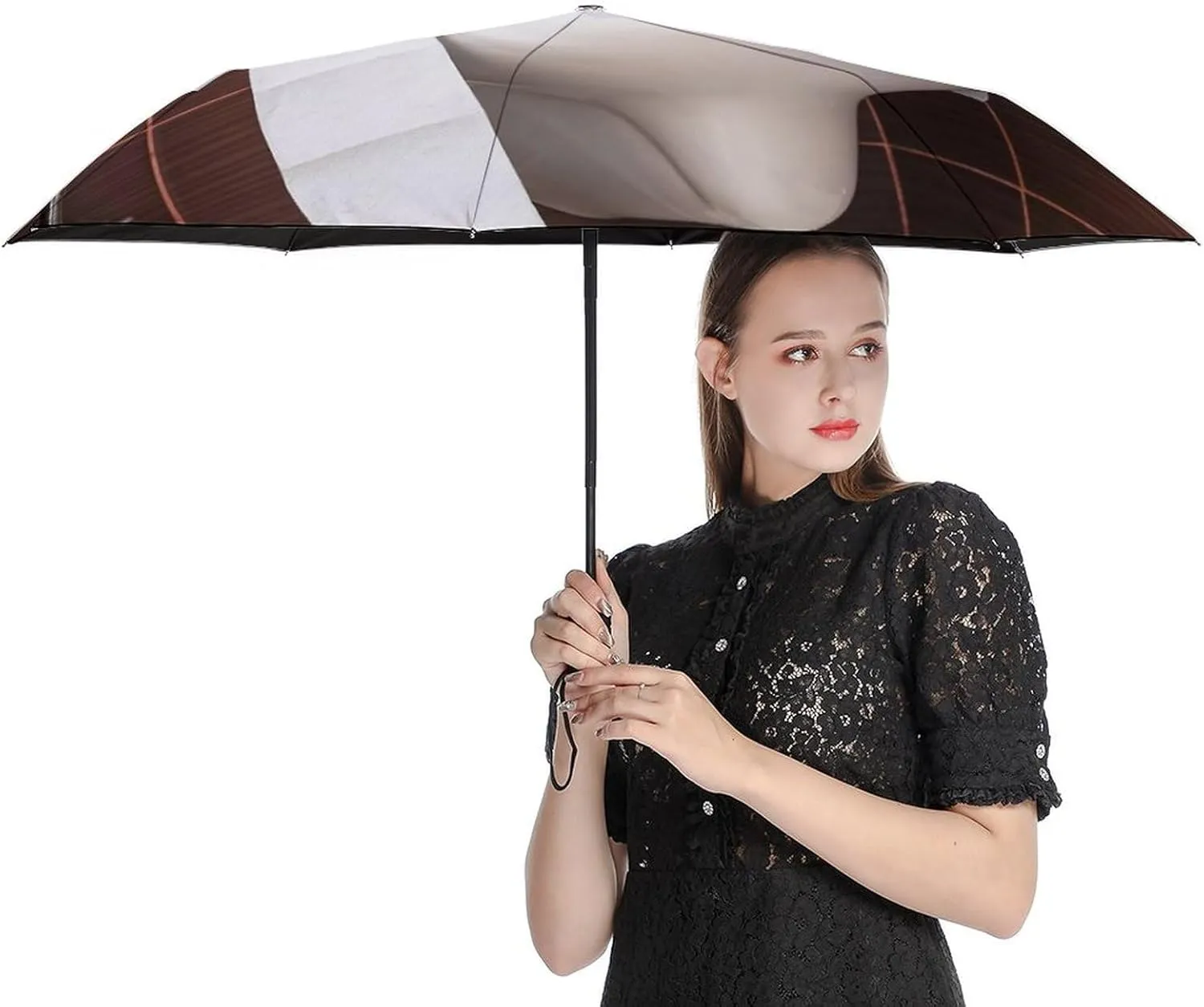 Windproof Travel Umbrellas for Rain,Groovy Flame Fire Pattern Durable & Compact Umbrella-Waterproof Canopy for Backpack, Purse, Portable, Umbrella for Travel