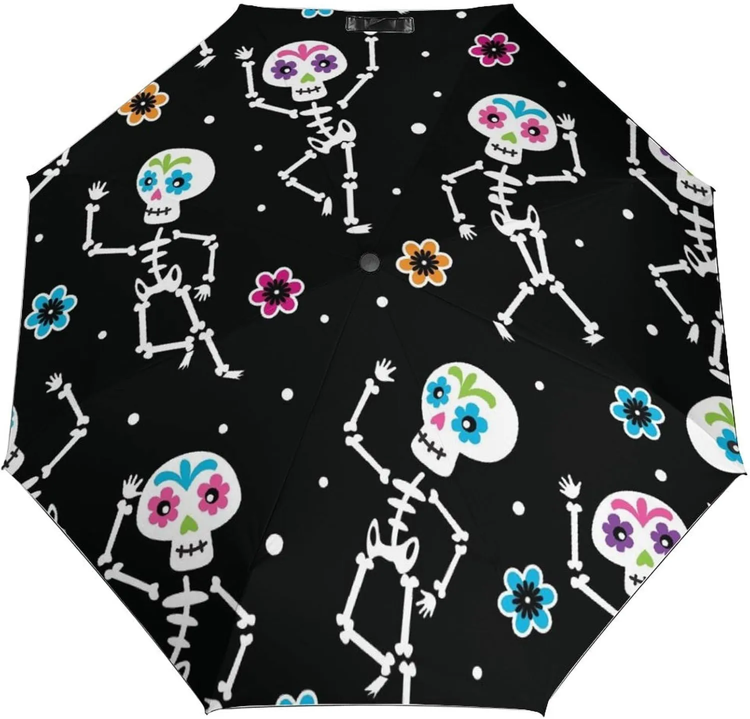 Windproof Travel Umbrellas for Rain,Happy Dog Flower Durable & Compact Umbrella-Waterproof Canopy for Backpack, Purse, Portable, Umbrella for Travel