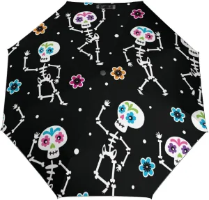 Windproof Travel Umbrellas for Rain,Happy Dog Flower Durable & Compact Umbrella-Waterproof Canopy for Backpack, Purse, Portable, Umbrella for Travel