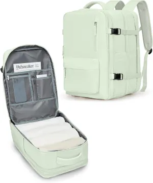 winspansy Carry on Backpack,Travel Backpack for Women Men Airline Approved Personal Item Size Hiking Gym Backpack Weekender Casual Daypack Backpack Bag with Shoe Compartment, Light Green Extension