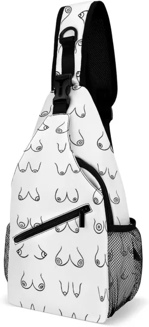 Woman Breast Boobs Sling Backpack Men Woman Crossbody Backpack Chest Bag Gym Daypack Hiking Bag Casual Daypacks Sports Backpacks