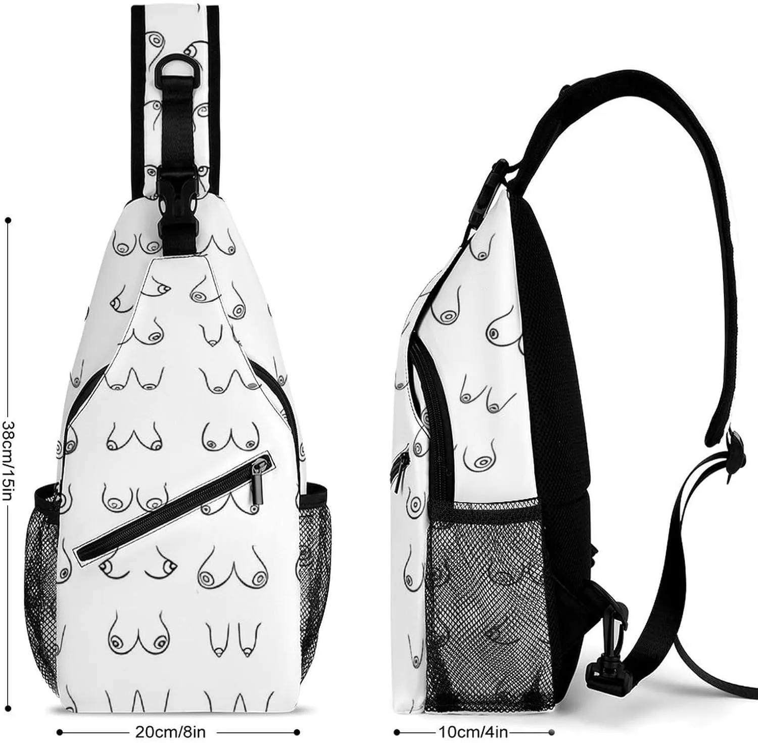 Woman Breast Boobs Sling Backpack Men Woman Crossbody Backpack Chest Bag Gym Daypack Hiking Bag Casual Daypacks Sports Backpacks