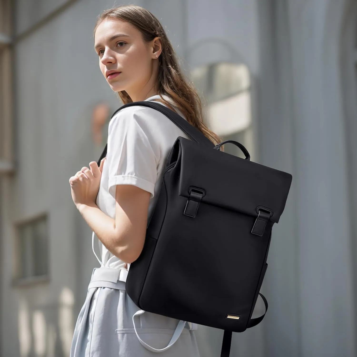 Women Laptop Backpack Computer Backpacks Carry On Waterproof backpack Fits 15.6Inch Notebook Travel Commute College (Black)