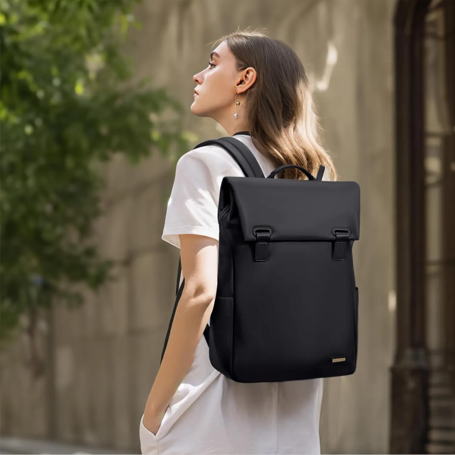 Women Laptop Backpack Computer Backpacks Carry On Waterproof backpack Fits 15.6Inch Notebook Travel Commute College (Black)