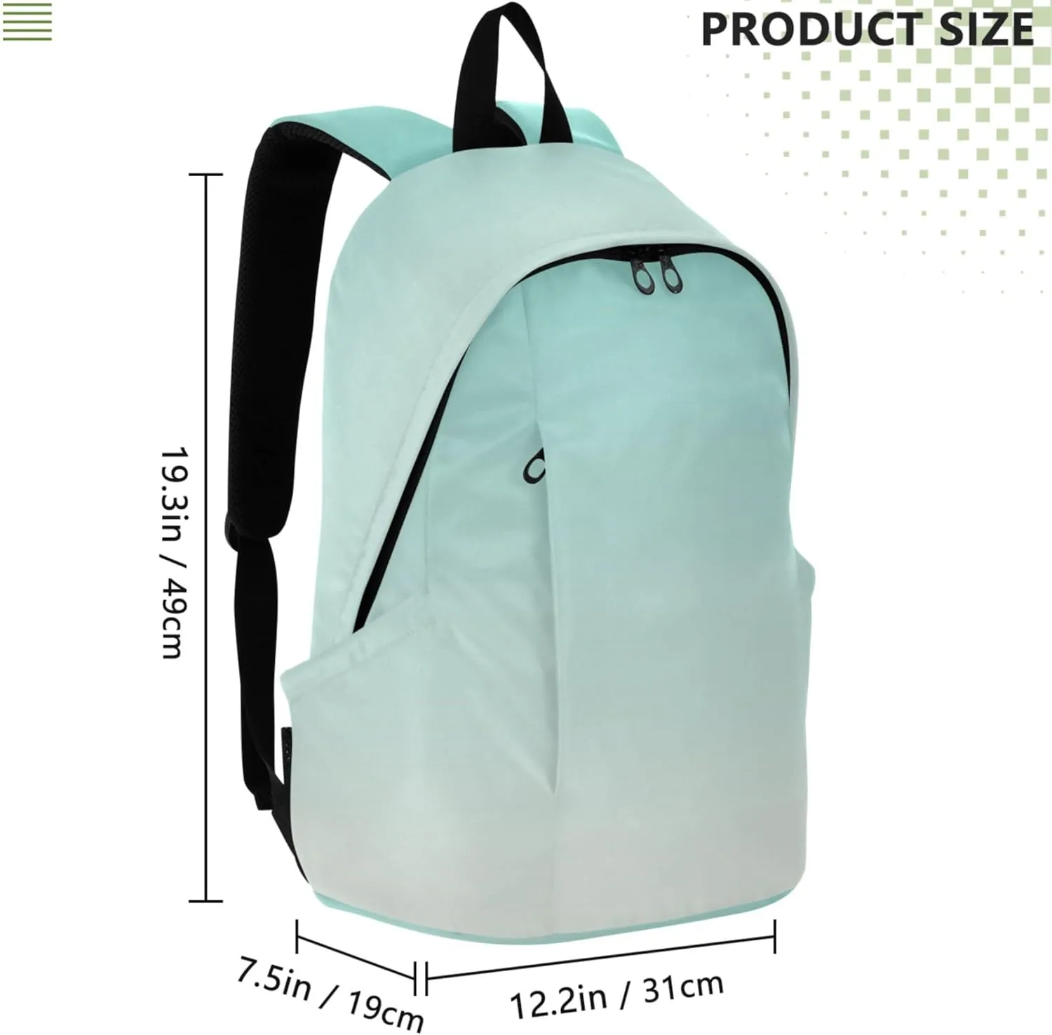 Womens Daypack Cute Backpacks Green Blue Seashell Gradient Personalized Cool Backpacks for Teen Girls