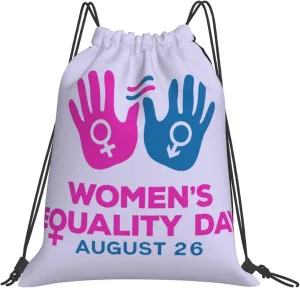 Women'S Equality Day 2024 Drawstring Backpack Rucksack Sackpack Travel Bags String Yoga Bags For Women Men 16 * 24 Inches, White