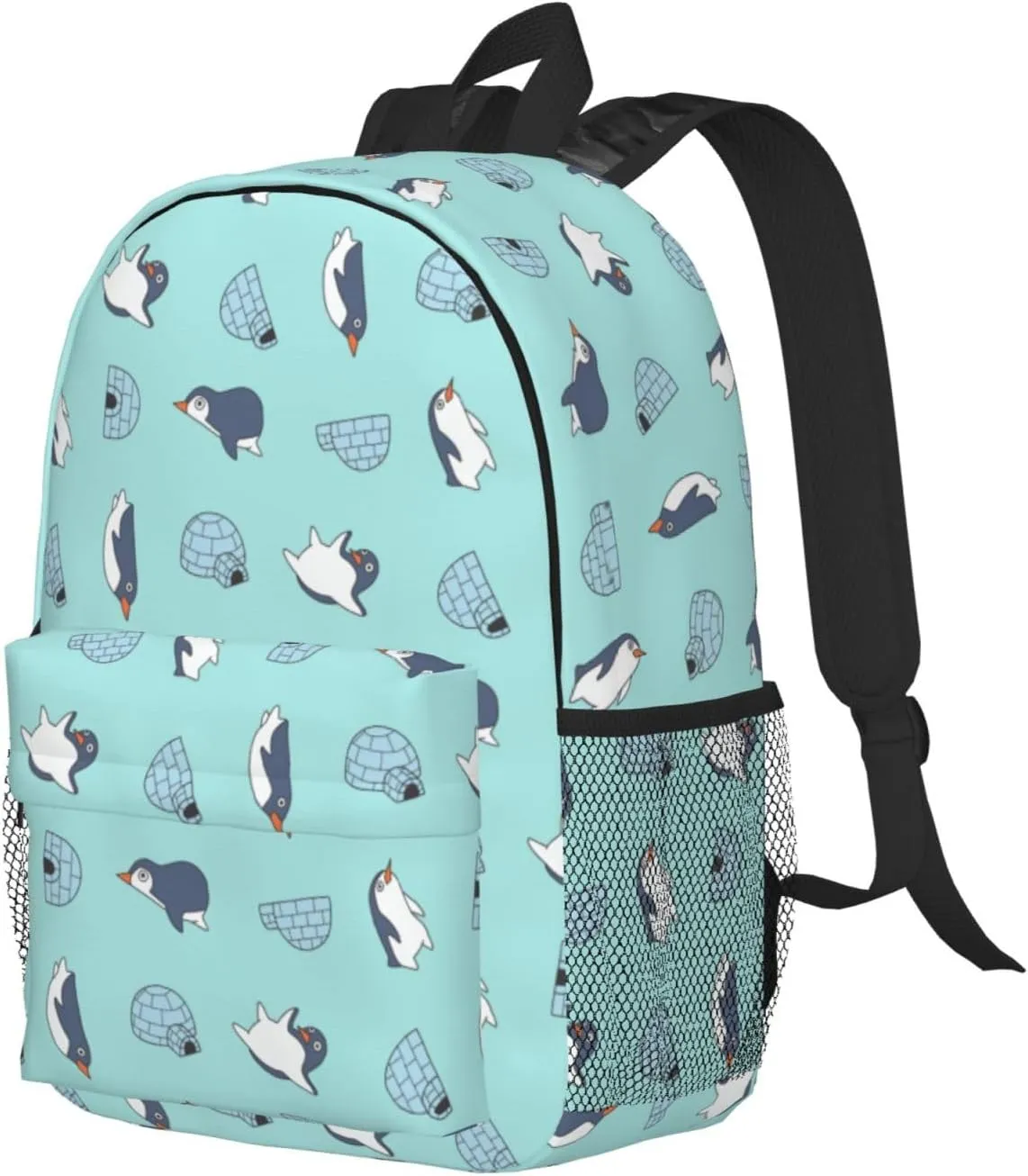 Women's fashionable travel backpacks, computer bags (Blue bottom color Penguin)