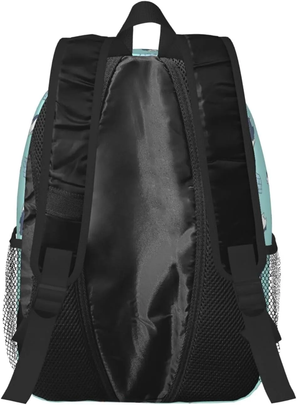 Women's fashionable travel backpacks, computer bags (Blue bottom color Penguin)