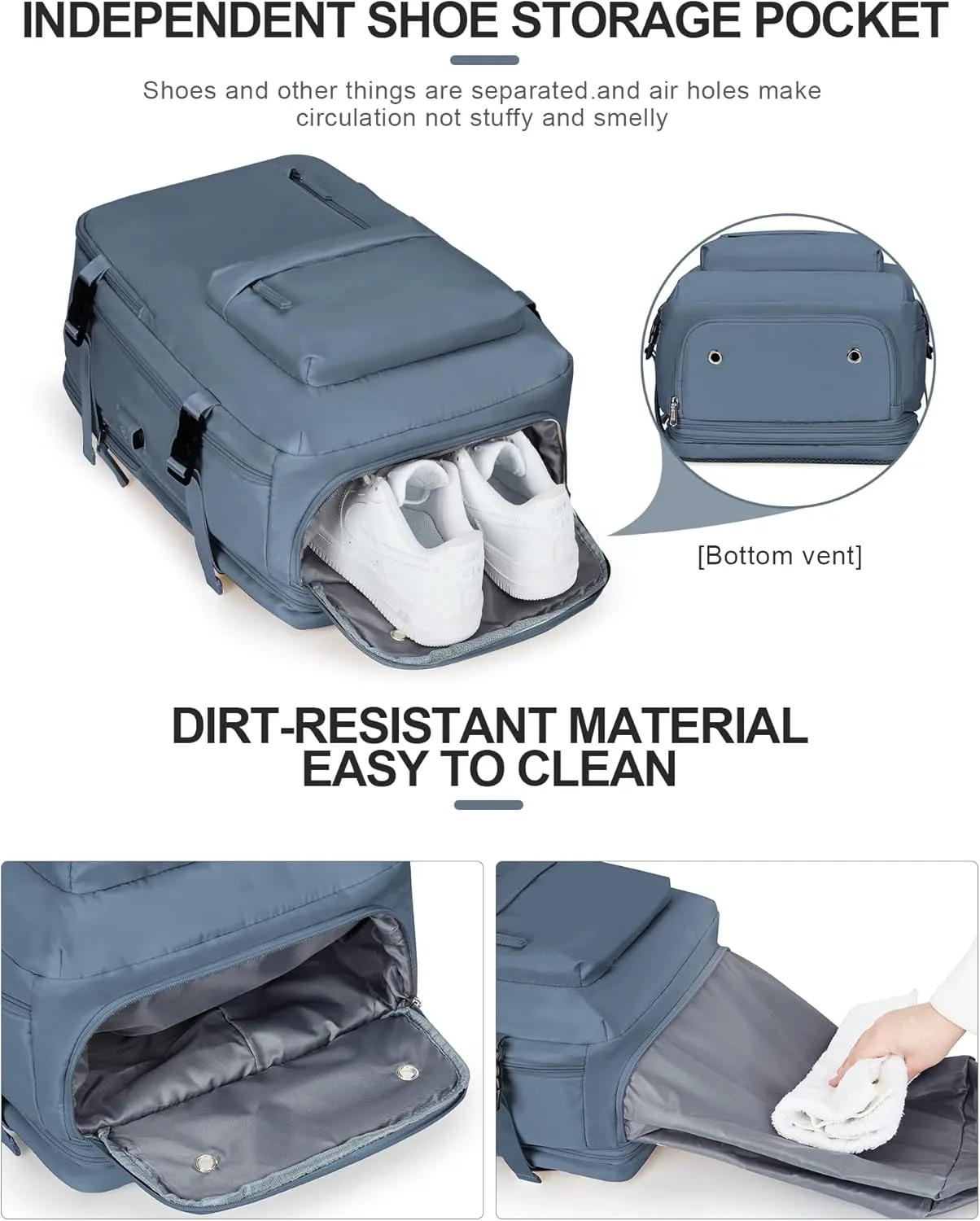 WONHOX Large Travel Backpack Carry on Flight Approved Laptop Work Business Backpack for Women Men Mochila de Viaje