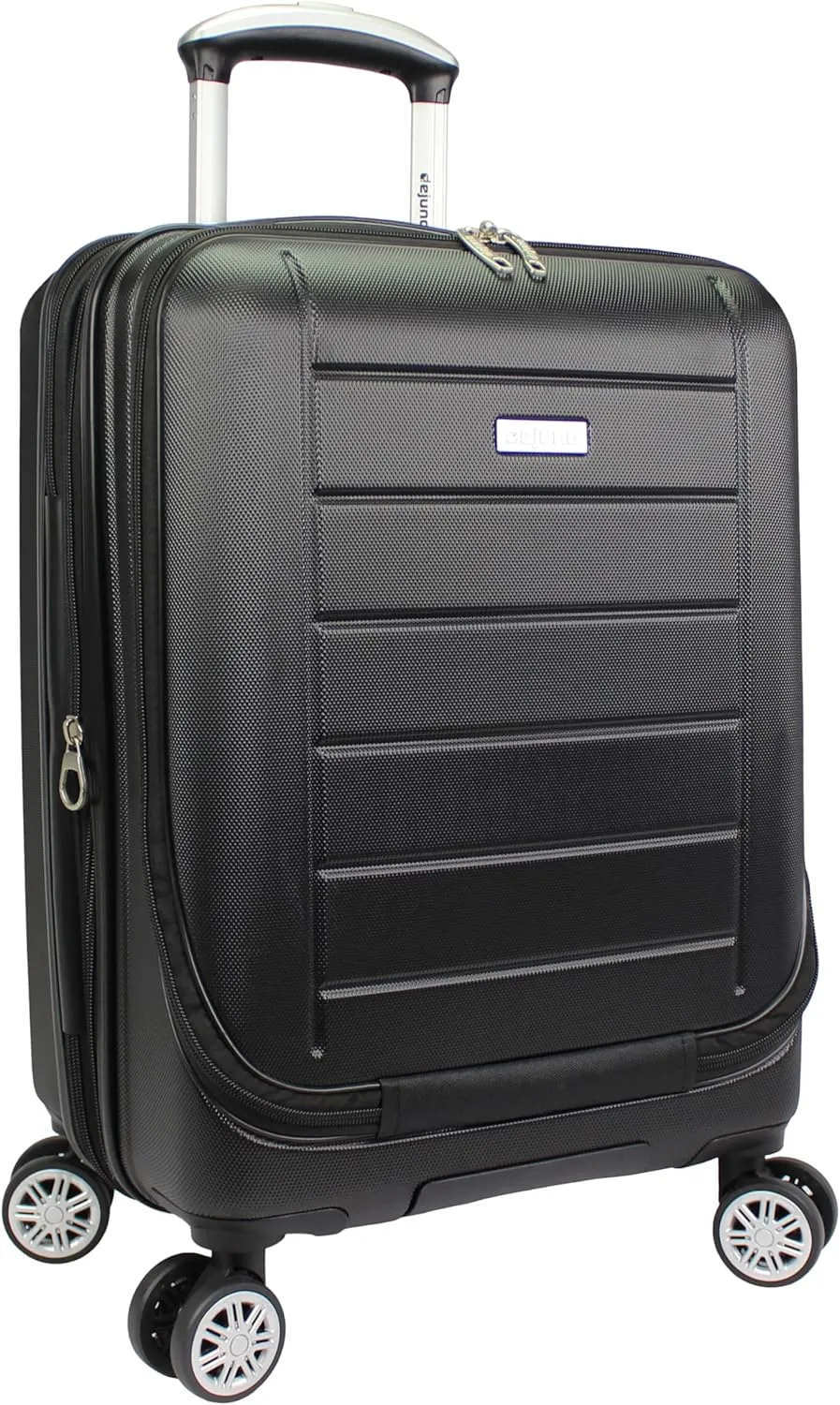 World Traveler Dejuno Compact Luggage with Laptop Pocket-Black, Carry-On 20-Inch