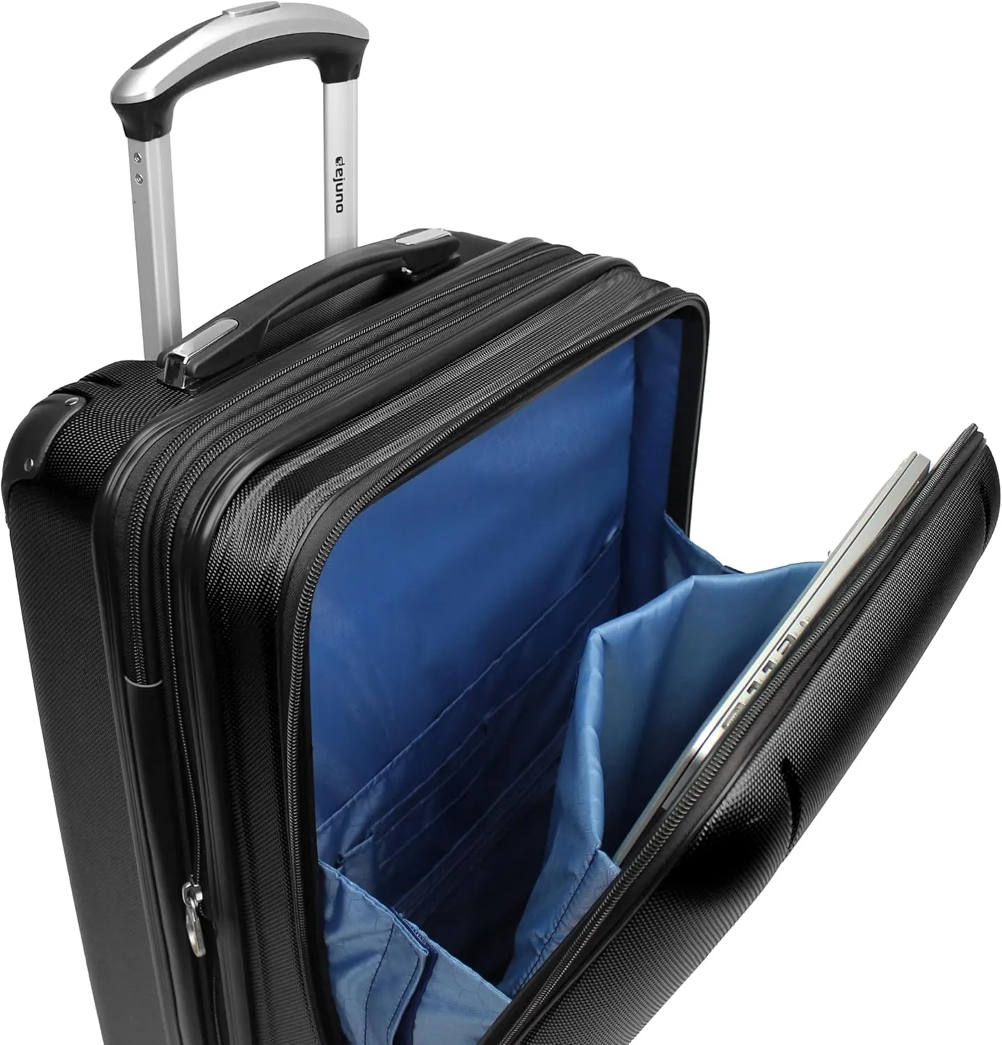 World Traveler Dejuno Compact Luggage with Laptop Pocket-Black, Carry-On 20-Inch