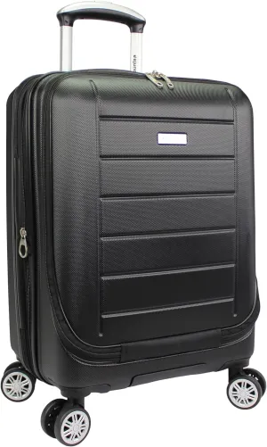 World Traveler Dejuno Compact Luggage with Laptop Pocket-Black, Carry-On 20-Inch