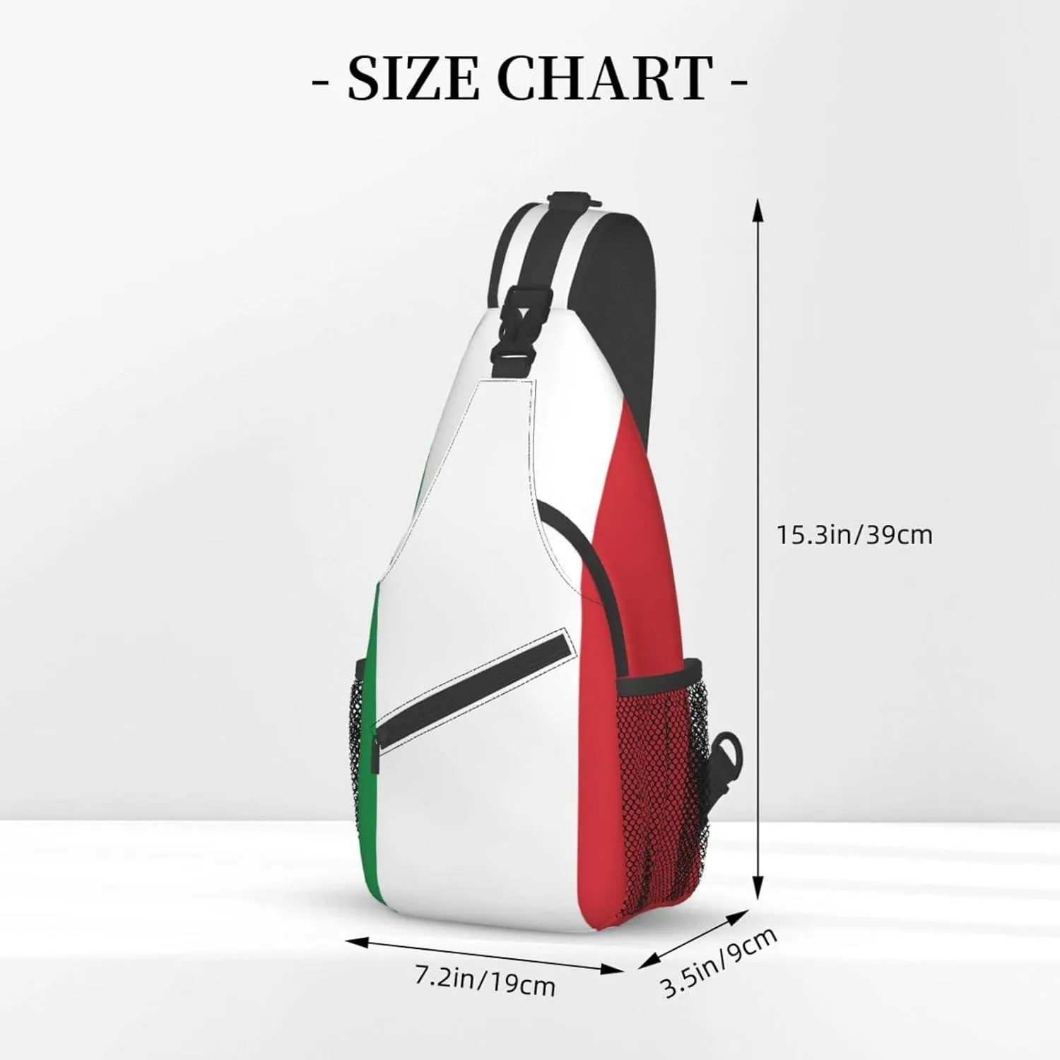 WURTON Italy Flag Print Crossbody Backpack Shoulder Bag Cross Chest Bag For Travel, Hiking Gym Tactical Use