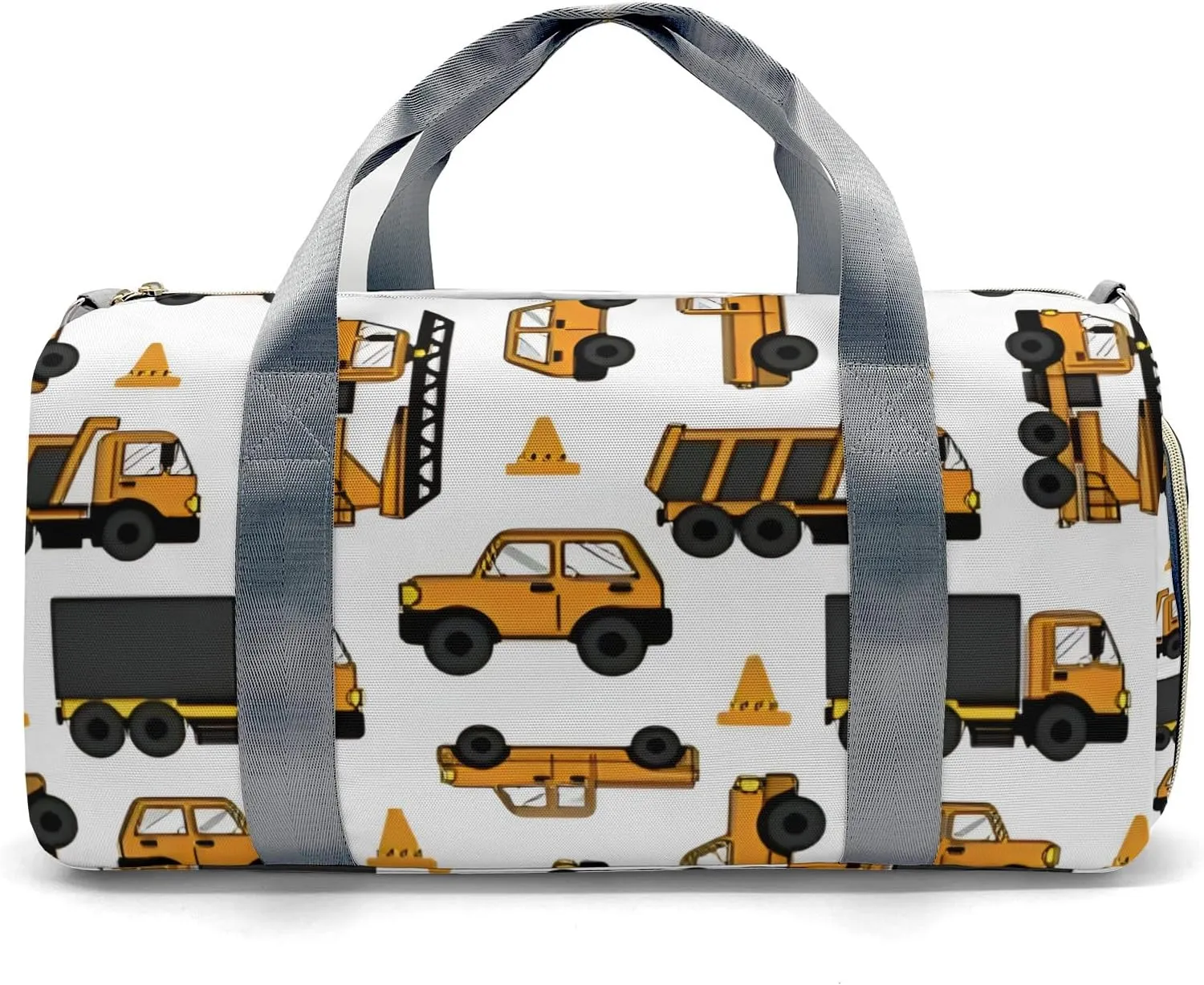 Yellow Truck Personalized Kids Duffel Swim Bag for Boys,Customized Swim Duffle Bag for Boys Man Kids Gifts
