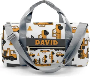 Yellow Truck Personalized Kids Duffel Swim Bag for Boys,Customized Swim Duffle Bag for Boys Man Kids Gifts