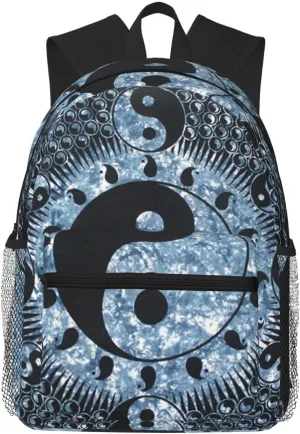Ying Yang Diagram Print Backpack Durable Travel,Sports Beach Backpack Lightweight Bags Work Casual Daypack