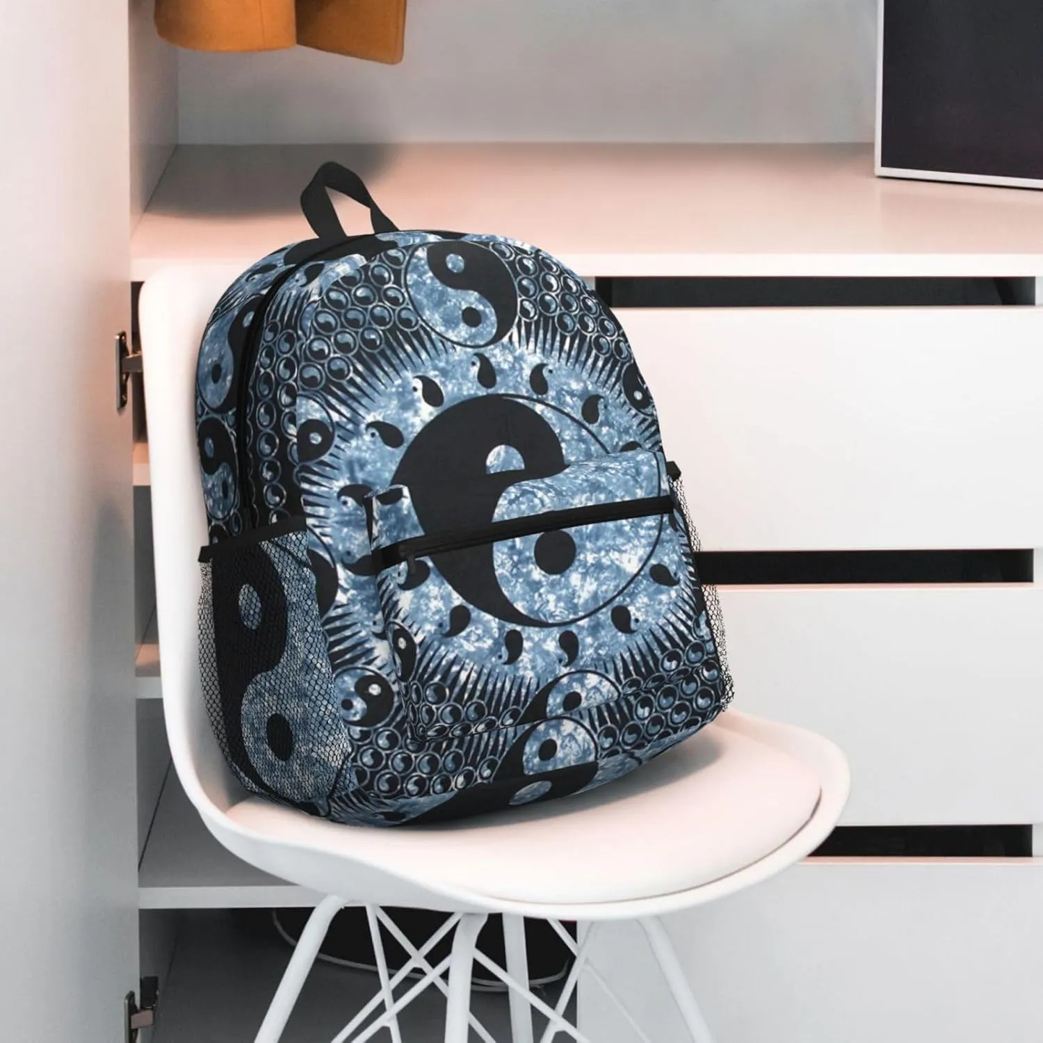 Ying Yang Diagram Print Backpack Durable Travel,Sports Beach Backpack Lightweight Bags Work Casual Daypack
