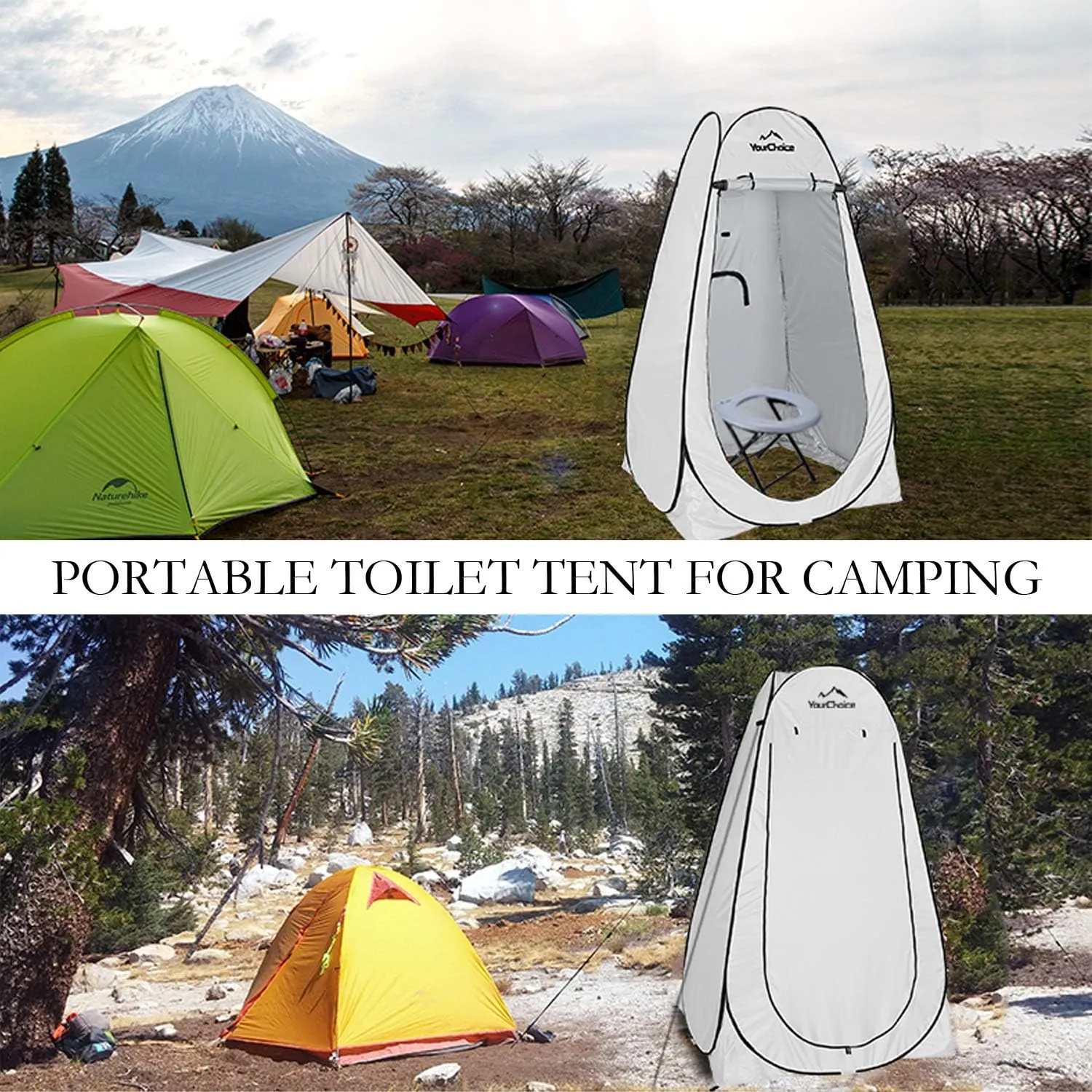 Your Choice Pop Up Privacy Shower Tent - Portable Changing Tent for Camping, Beach & Hiking - 6.2FT Lightweight with Carry Bag, Quick Setup & Full Coverage