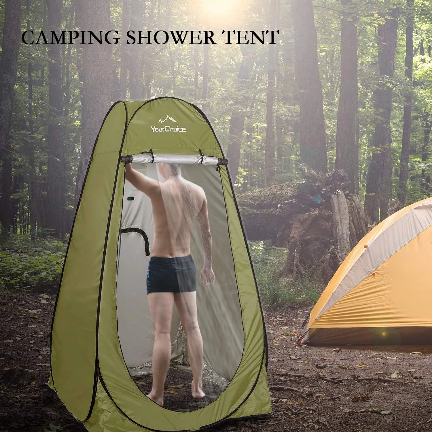 Your Choice Pop Up Privacy Shower Tent - Portable Changing Tent for Camping, Beach & Hiking - 6.2FT Lightweight with Carry Bag, Quick Setup & Full Coverage