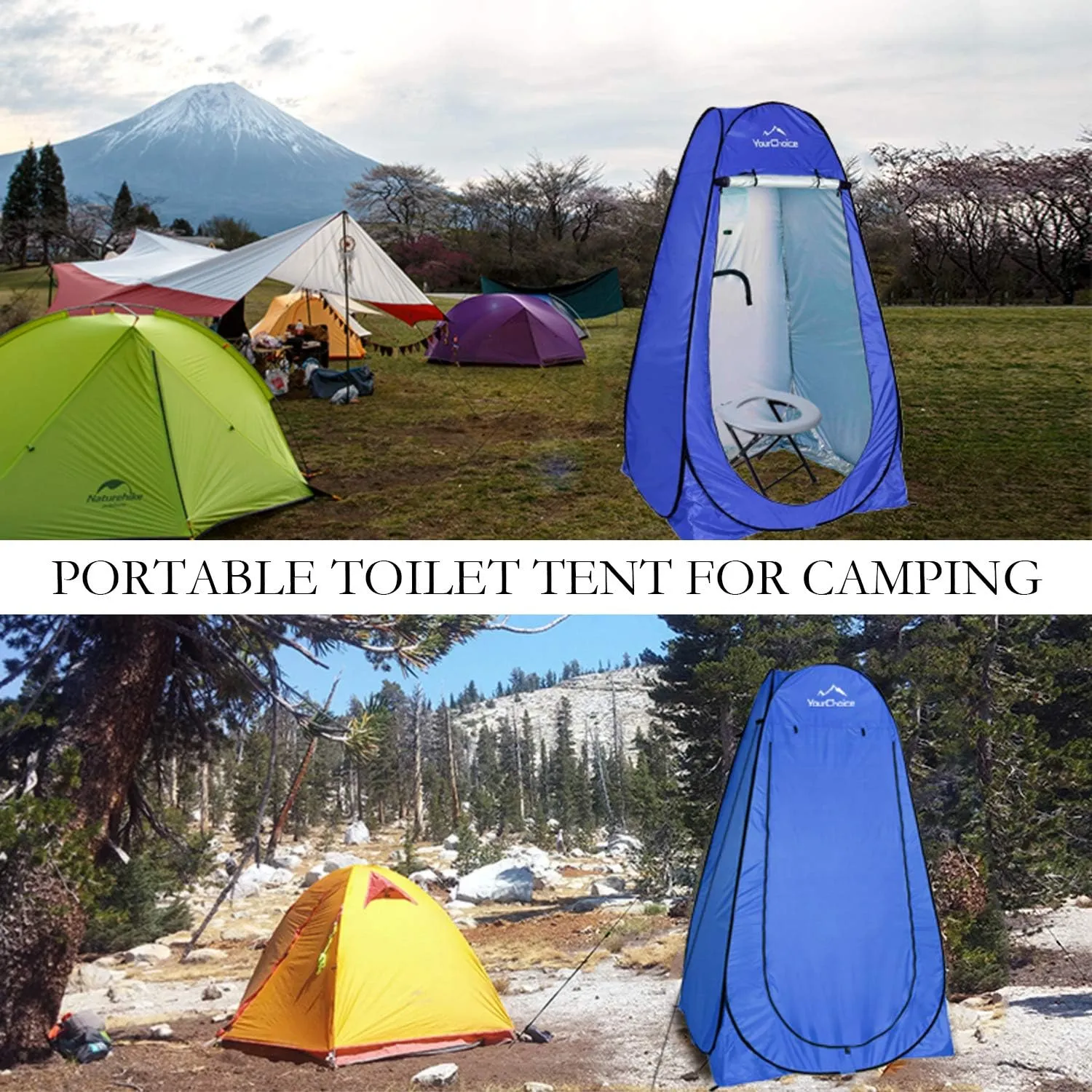 Your Choice Pop Up Privacy Shower Tent - Portable Changing Tent for Camping, Beach & Hiking - 6.2FT Lightweight with Carry Bag, Quick Setup & Full Coverage