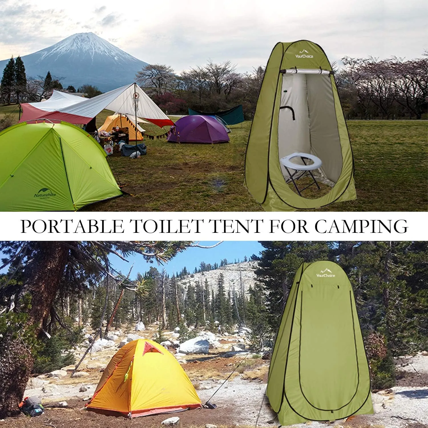 Your Choice Pop Up Privacy Shower Tent - Portable Changing Tent for Camping, Beach & Hiking - 6.2FT Lightweight with Carry Bag, Quick Setup & Full Coverage