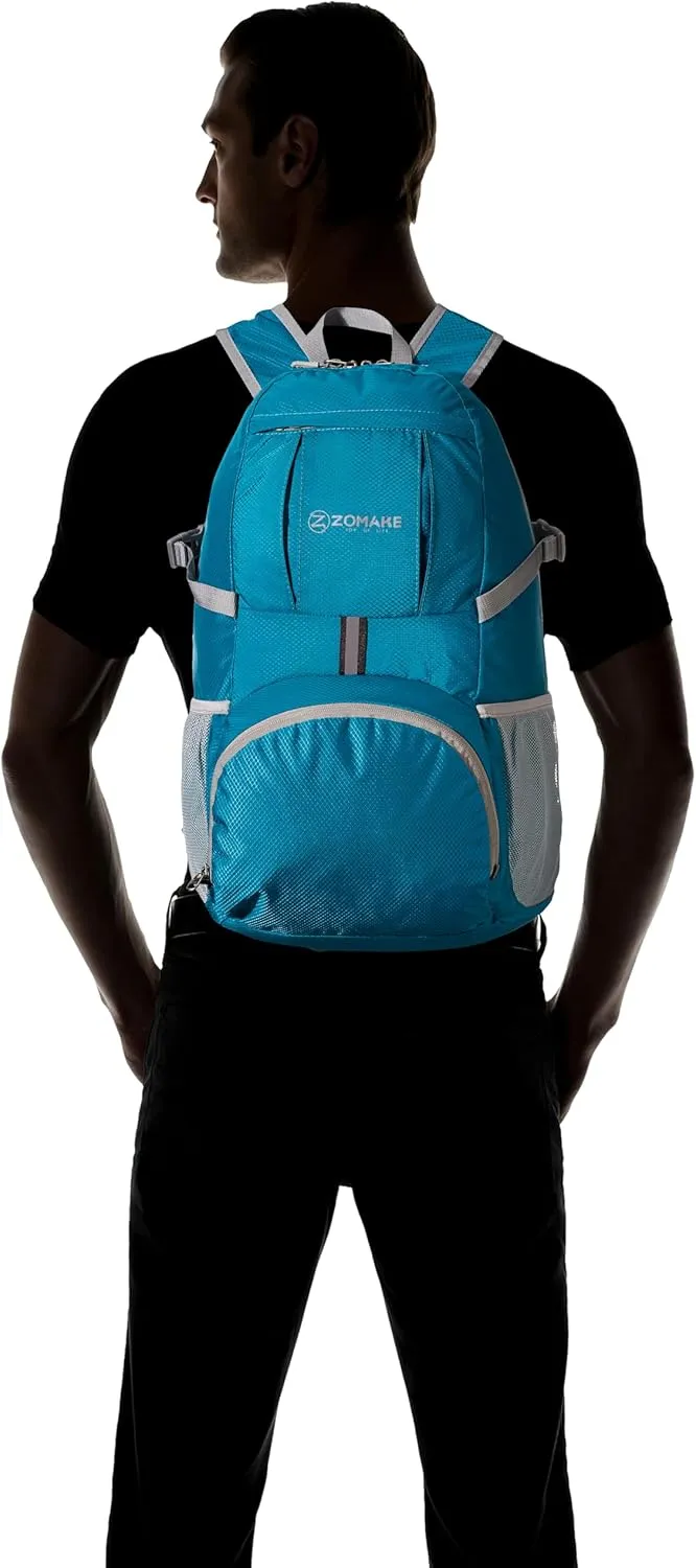 ZOMAKE Lightweight Packable Backpack 35L, Light Foldable Backpacks Water Resistant Collapsible Hiking Bag, Compact Folding Day Pack for Travel Camping(Lake Green)