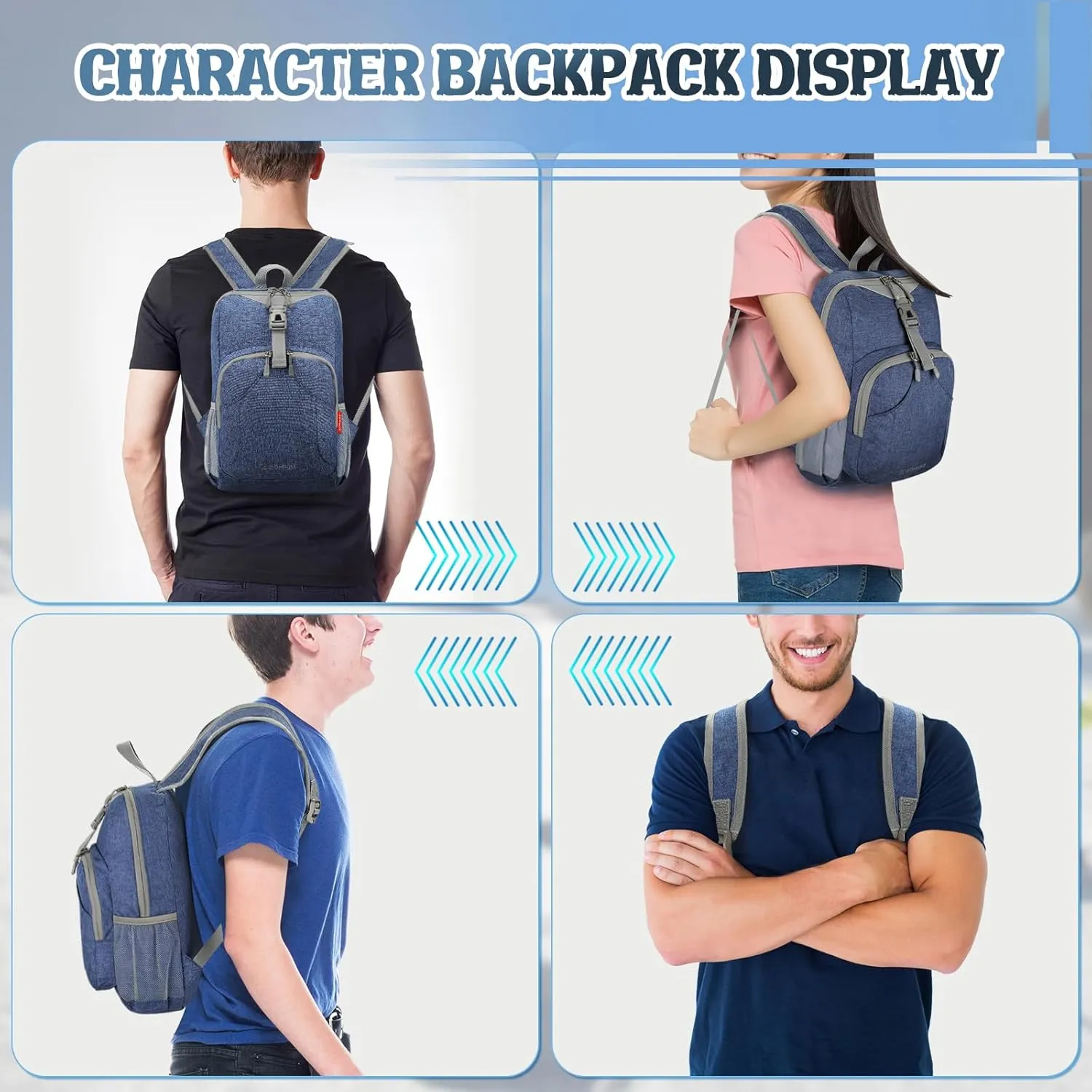 ZOMAKE Ultra Lightweight Backpack 10L, Small Hiking Daypack Water Resistant Travel Daybag Ultra Light Backpacks for Hiking (Navy Blue)