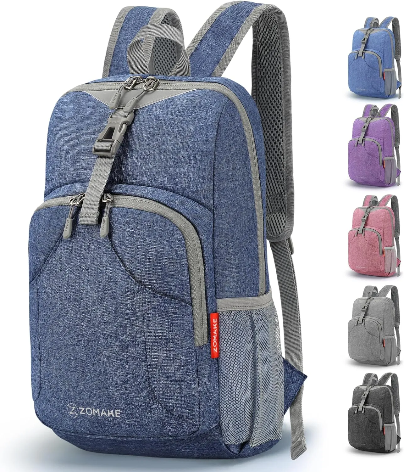 ZOMAKE Ultra Lightweight Backpack 10L, Small Hiking Daypack Water Resistant Travel Daybag Ultra Light Backpacks for Hiking (Navy Blue)
