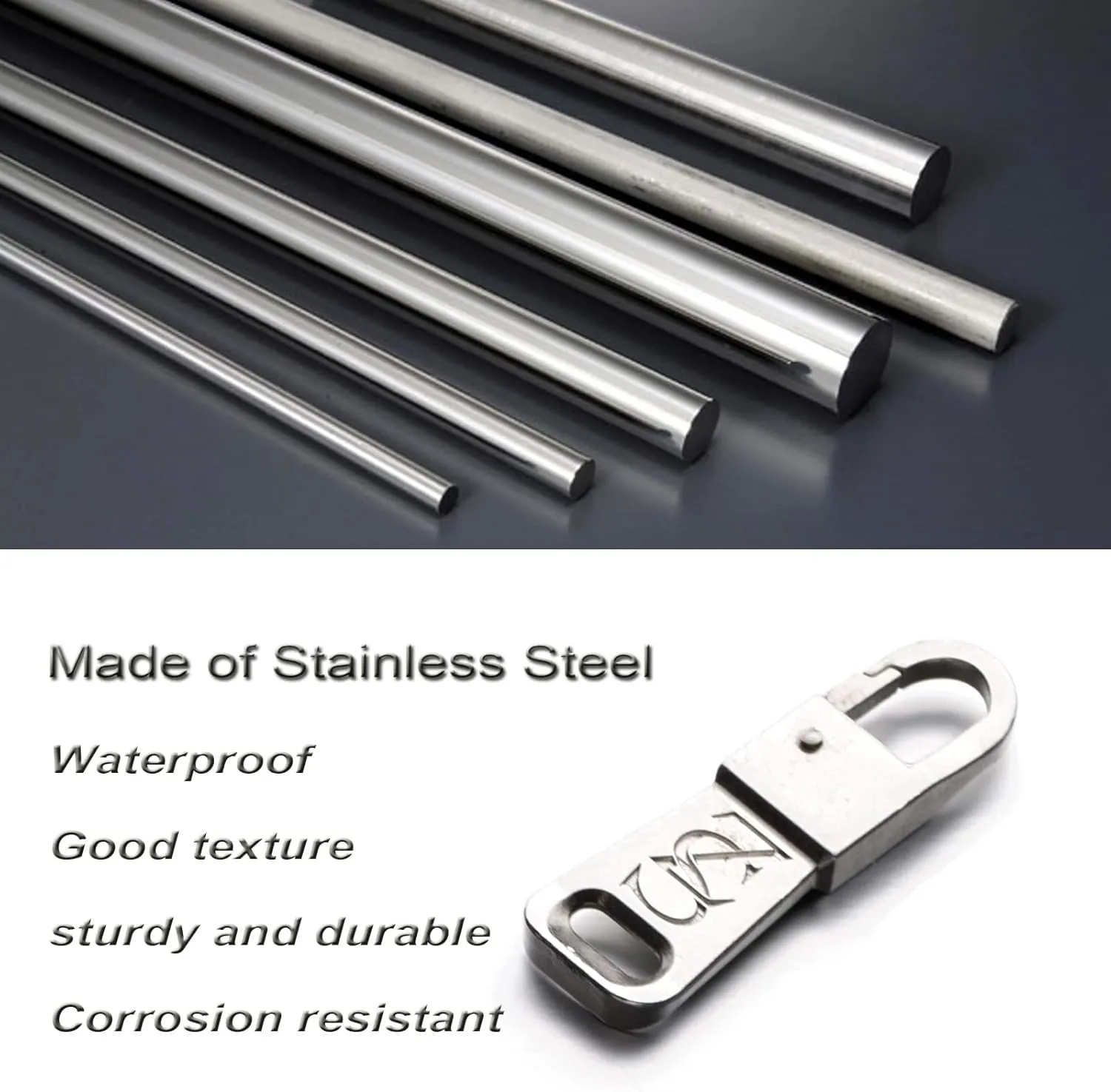 Zpsolution Stainless Steel Sturdy Zipper Pull Replacement for Suitcase Backpacks Easy Use for Broken or Missing Zipper Pulls