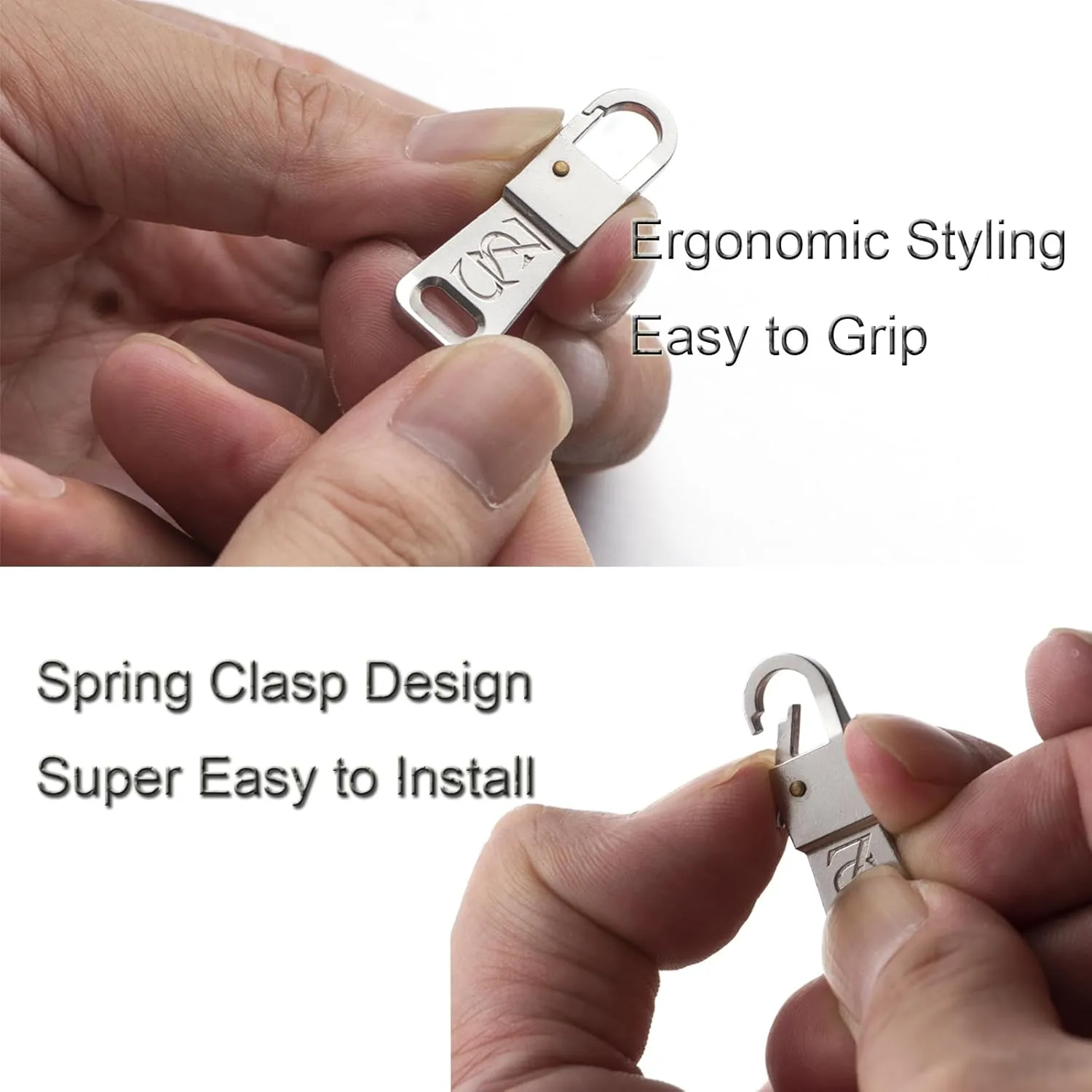 Zpsolution Stainless Steel Sturdy Zipper Pull Replacement for Suitcase Backpacks Easy Use for Broken or Missing Zipper Pulls