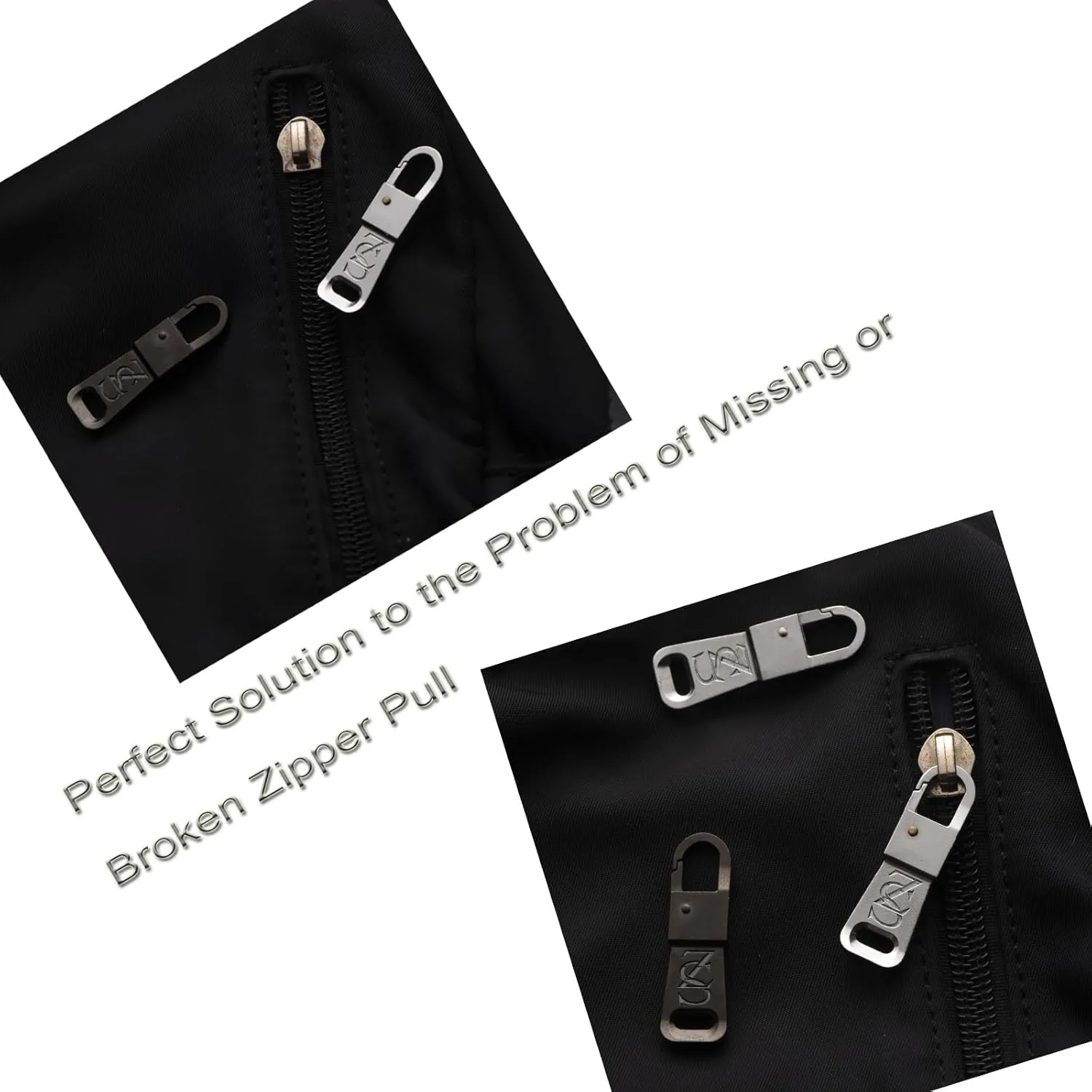 Zpsolution Stainless Steel Sturdy Zipper Pull Replacement for Suitcase Backpacks Easy Use for Broken or Missing Zipper Pulls