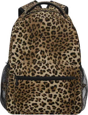ZZKKO Leopard print Vintage Boys Girls School Computer Backpacks Book Bag Travel Hiking Camping Daypack